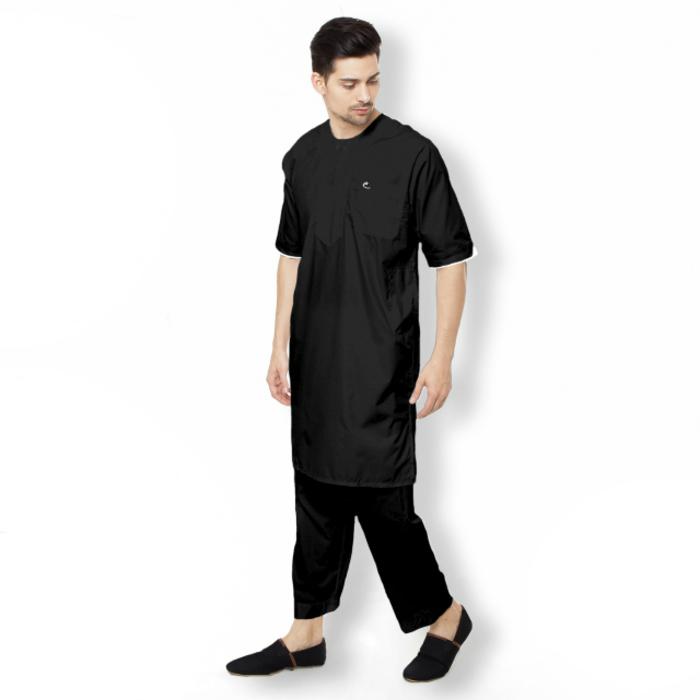 SETELAN Gamis ARABI Pria - Pakaian Muslim Pria Tangan Pendek Al-Isra - Baju Koko - Setelan Baju Gamis