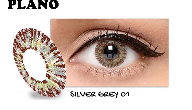 Exoticon Softlens by X2 ICE SILVER GREY 01 / NO 1- Normal Plano