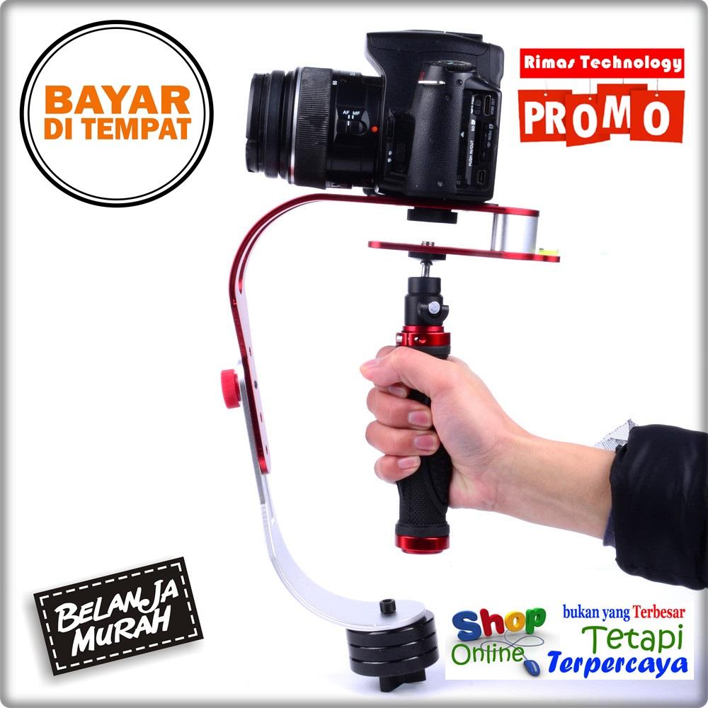 Rimas Handheld Video Camera Stabilizer For DSLR GoPro Xiaomi Yi - Red / Merah / Black / Hitam Penyeimbang Keseimbangan Kamera Camera Cam Anti Distorsi Goyang Berkualitas