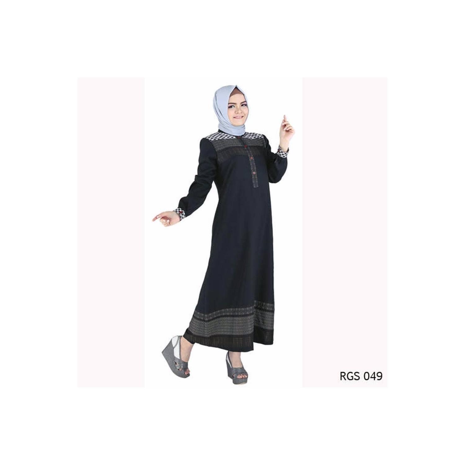 baru Baju Gamis Katun Hitam Cantik 2017