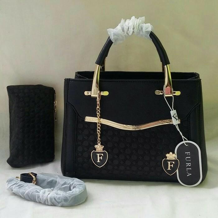 HOT SPESIAL!!! Tas wanita import furla kw 1 set dompet fashion hitam - Maroon - w3avMV