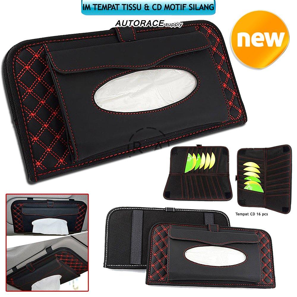Tempat Kotak Tissue Tissu + CD Dan Tempat CD Multifungsi Warna Merah