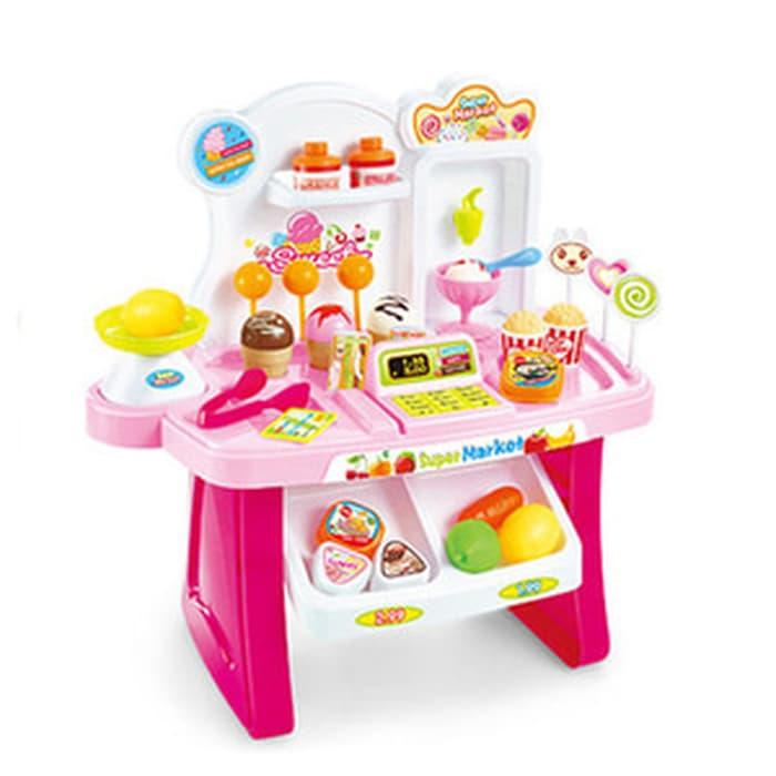 Mainan Anak - Mimi Market Play Set Stand Ice Cream Candy Permen Loli