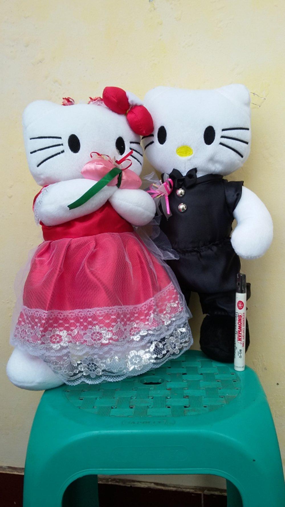 Boneka Hello Kitty Weding Gaun Merah | Boneka Couple # Boneka Bagus bonekabagus