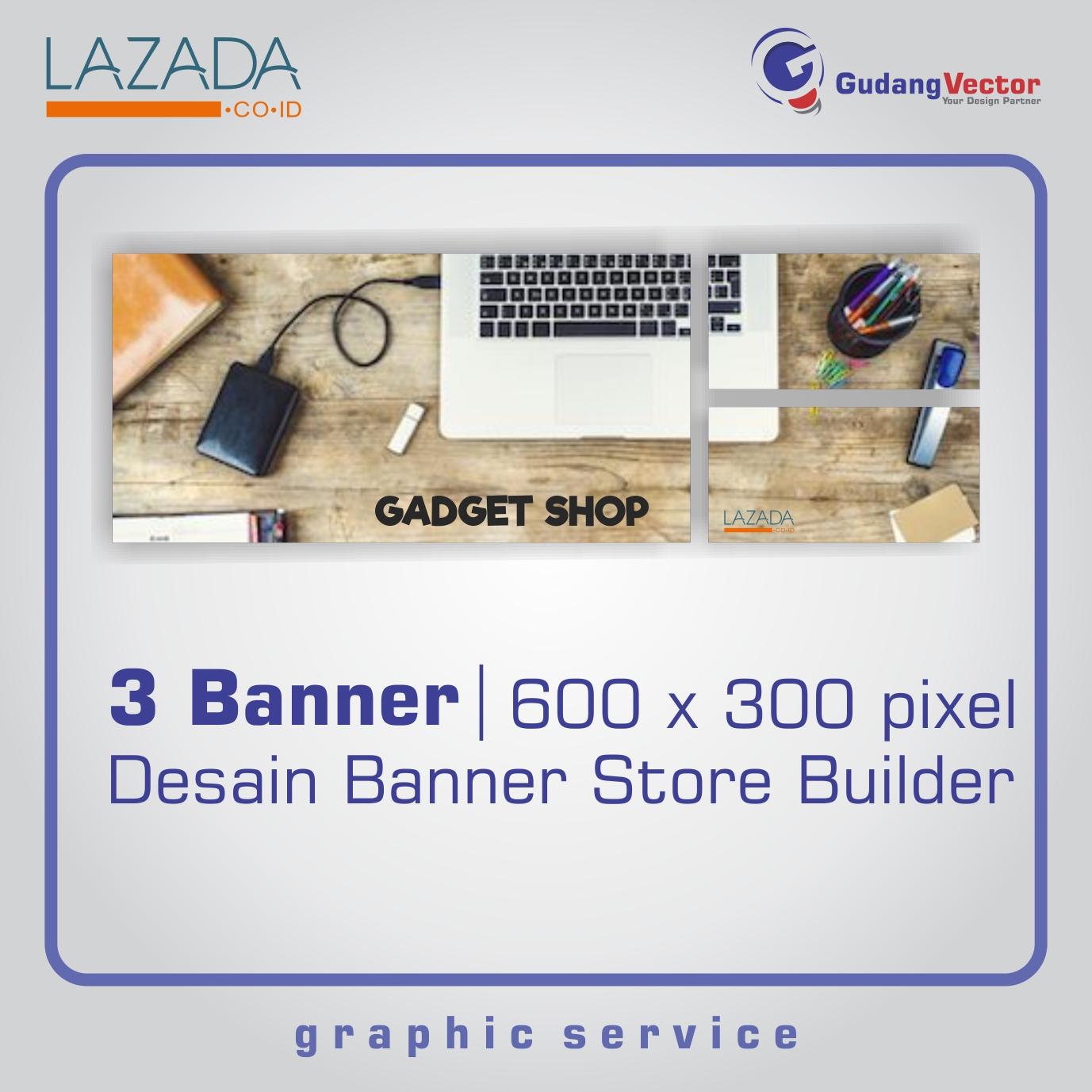 GUDANG VECTOR - Desain Toko Store Builder - (3 Banners) Gadget Theme Vintage - 600x300 px