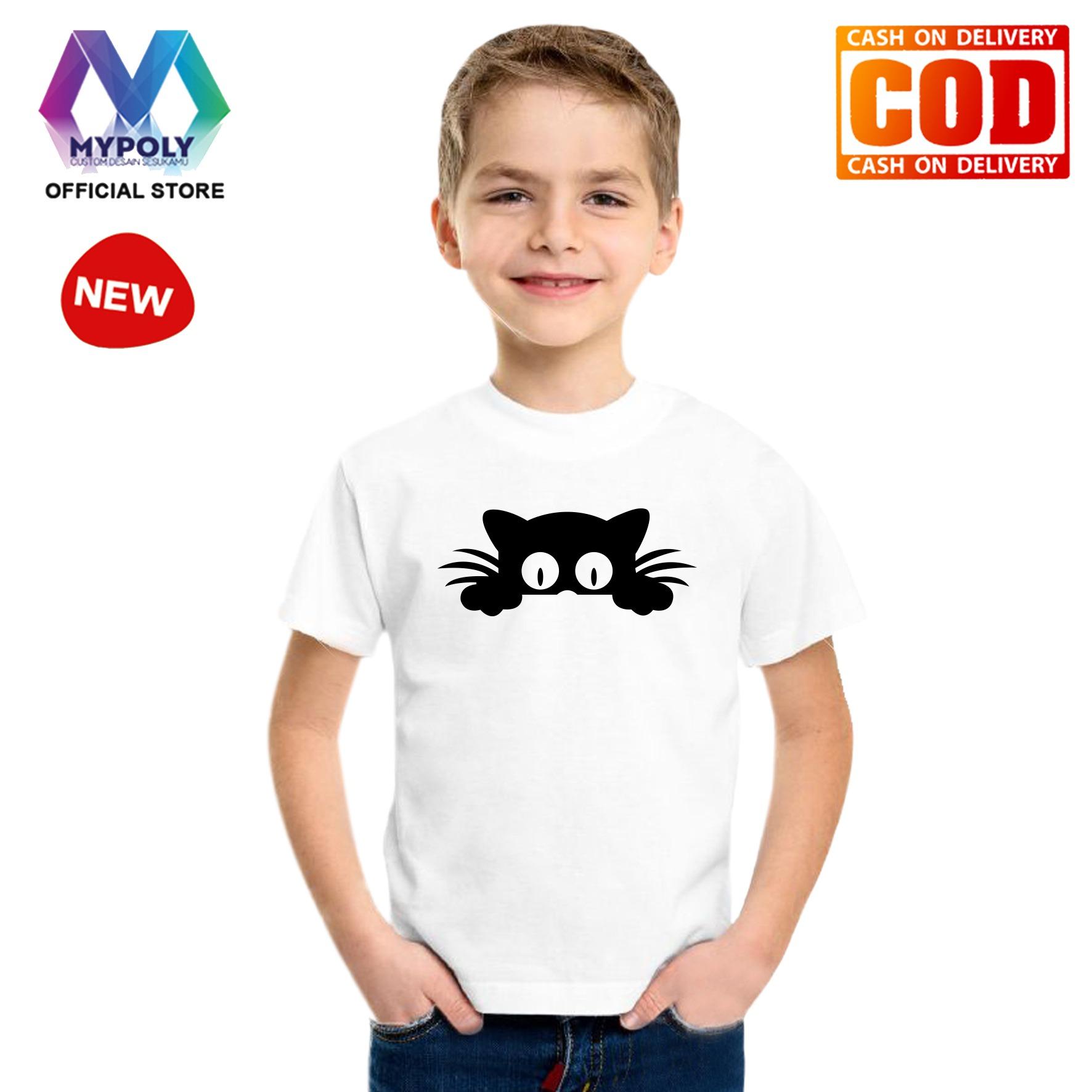 Kaos Premium Mypoly Anak Pria laki-laki AP / Baju Couple Family Keluarga / Tshirt distro / Fashion atasan / Kaos Anime / Kaos Animasi / Kaos Super Hero / Kaos Kartun / Kaos Cartoon / Kaos Lucu / Kaos Gambar Karakter / Kaos Anak Cat Look Up