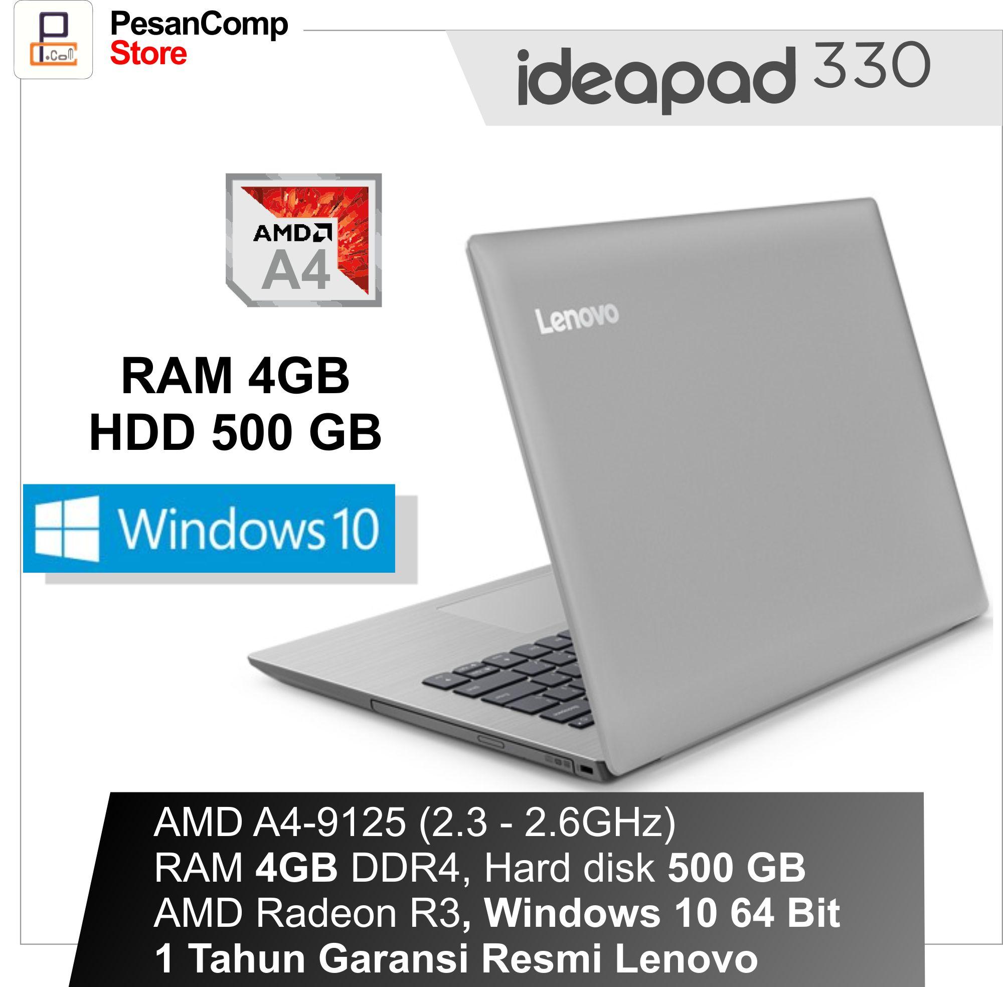 Jual Laptop Terbaru & Termurah Lenovo IdeaPad IP 330 14AST AMD A4 9125 WINDOWS 10 AMD Radeon
