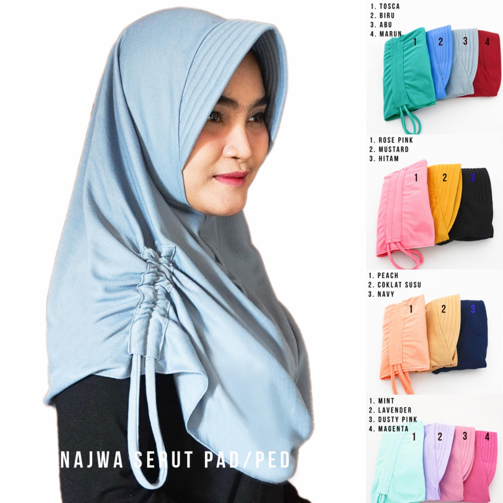 Hijab Najwa PAD/PED Serut Jilbab Instan Kerudung Khimar Instan Hijab Najwa PAD/PED Serut Jilbab Instan Kerudung Khimar Instan