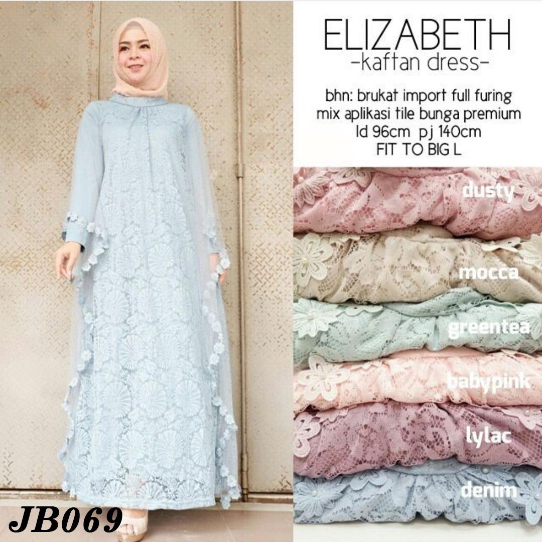 Ezpata Gamis Kaftan Pesta Idul Fitri Muslim Brokat Full Renda Terbaru