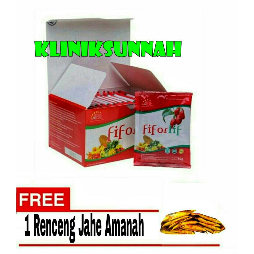 Fiforlif ORIGINAL Solusi Perut Buncit dan Turunkan Berat Badan - Paket 1 Box + 1 Renceng Jahe Amanah