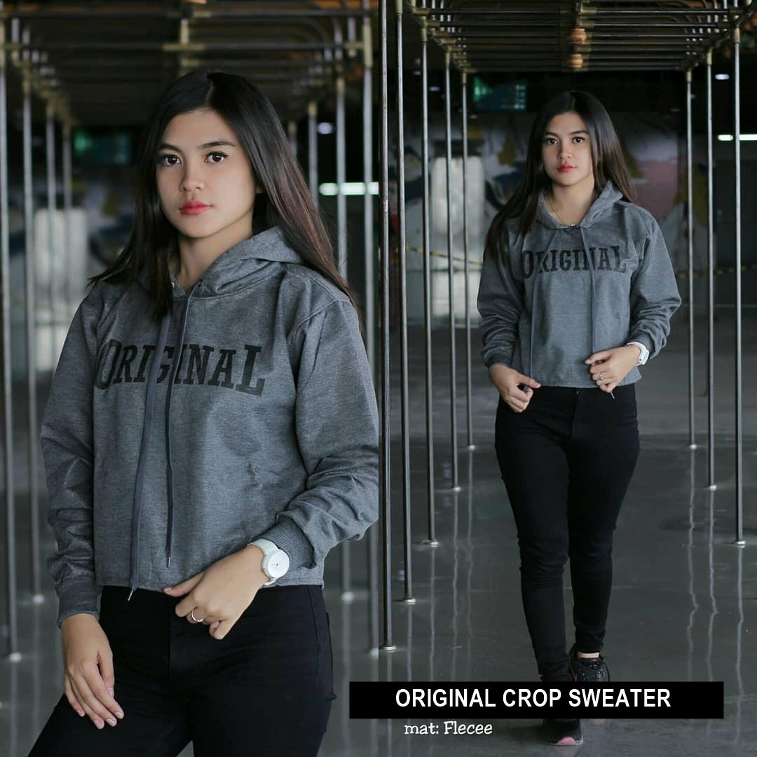 ORIGINAL CROP ||| nouska shop ||| jaket sweater baju atasan blouse rajut hijab terbaru kekinian cewek wanita murah