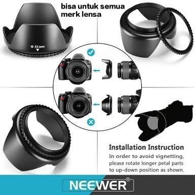 Lens hood 52mm 58mm for lensa kamera nikon canon sony fuji pentax - lenshood lensa yongnuo sigma tamron