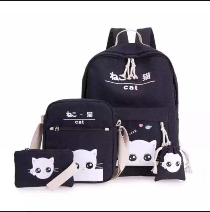 New Tas Ransel Anak Sekolah Eye Cat 4IN1 / backpack cat 