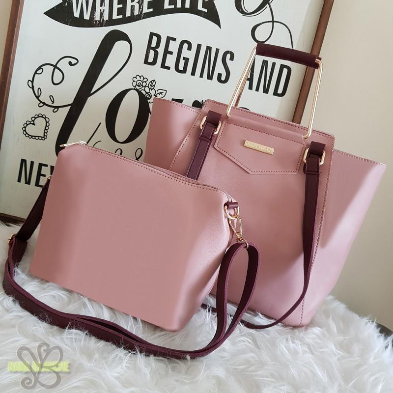 Nana Blanche Ashley Tas 2in 1 Tenteng Sandang dan Selempang - Pale Pink