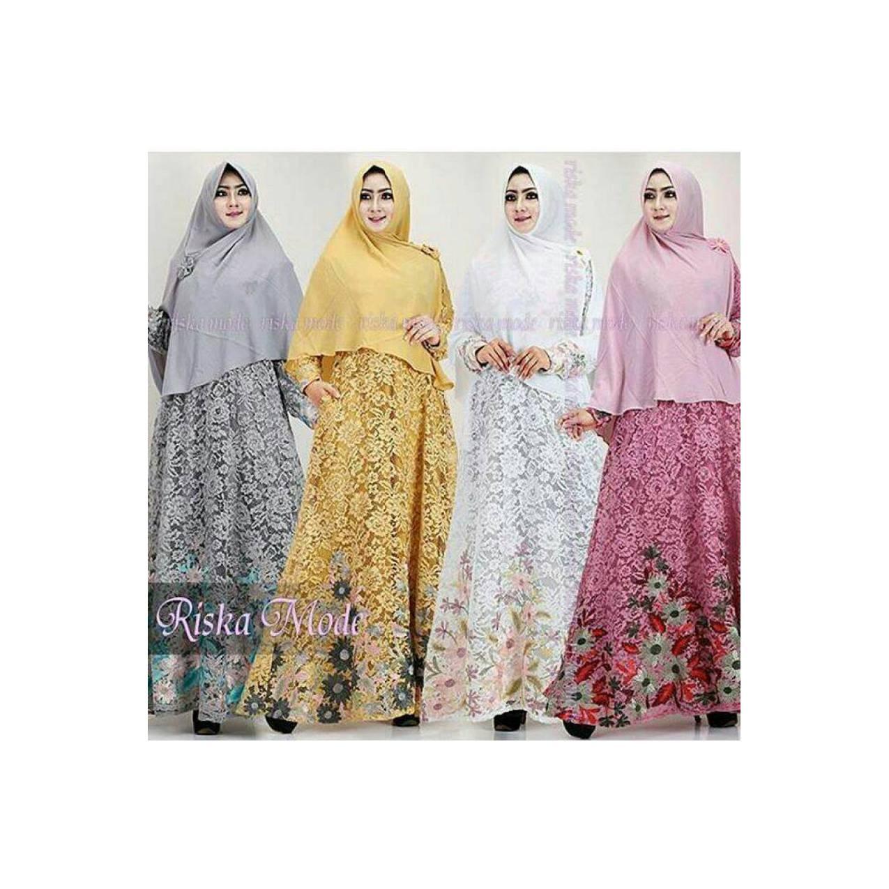 Gamis Syari Brokat premium Lailla 2 original Riska Mode (RM)