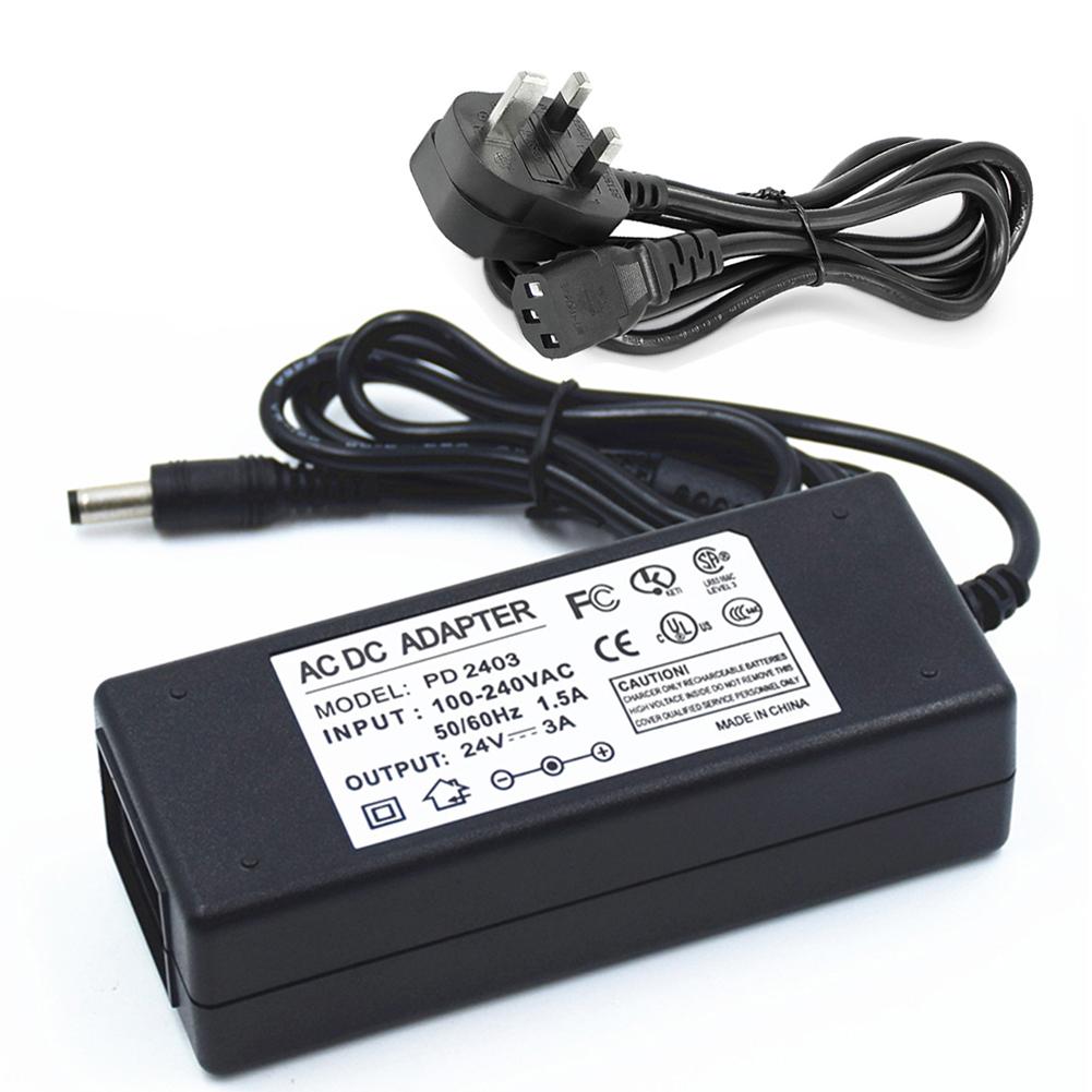24 V 3A AC/DC Plug Power Supply Adapter untuk LED Strip Lampu-Intl
