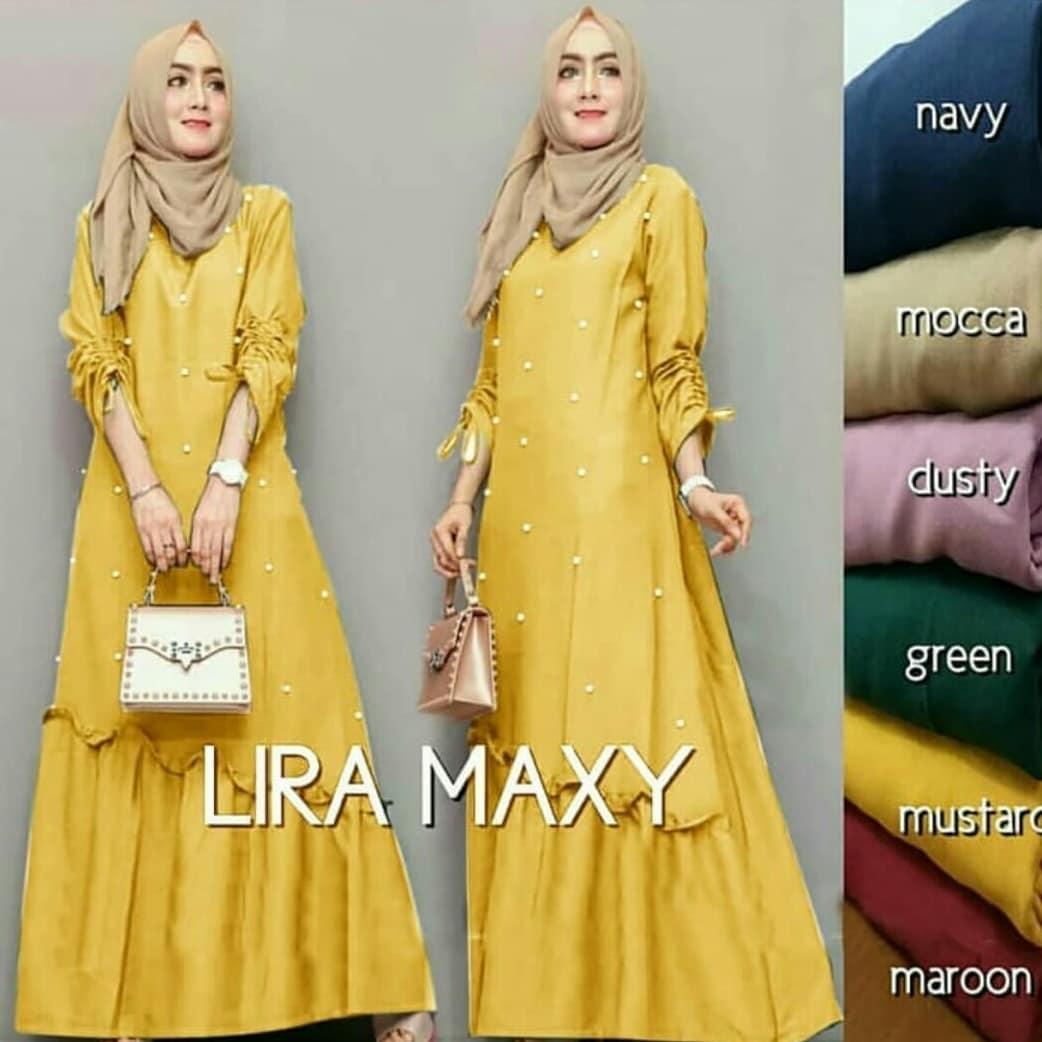 Baju Original MCL LIRA MAXY Maxi Dress Muslim Modern Panjang Hijab Fashion Wanita Gamis Termurah 2018