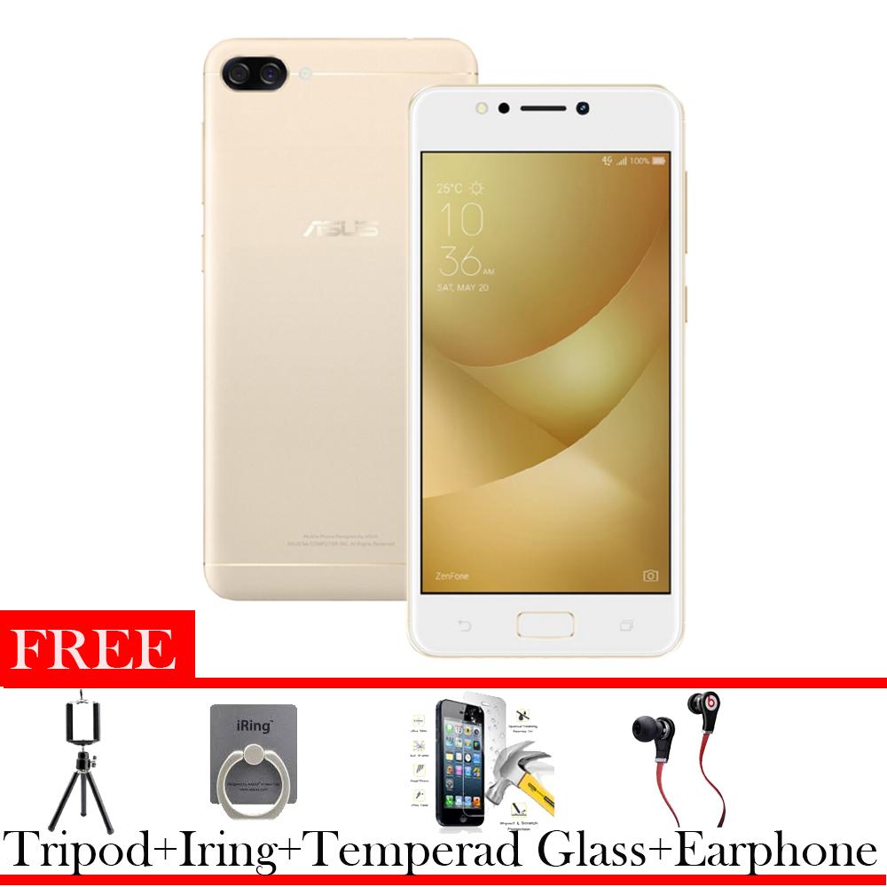 Asus Zenfone 4 Max ZC520KL 3/32 4G Murah Free Earphone + Tripod +I Ring +Tempered Glass