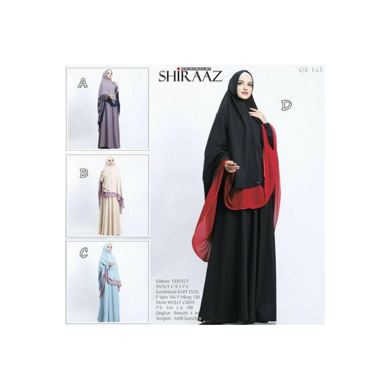 GS-141 ORIGINAL BRANDED BY SHIRAAZ - GAMIS BUSUI POLOS ELEGAN WOLLY CR