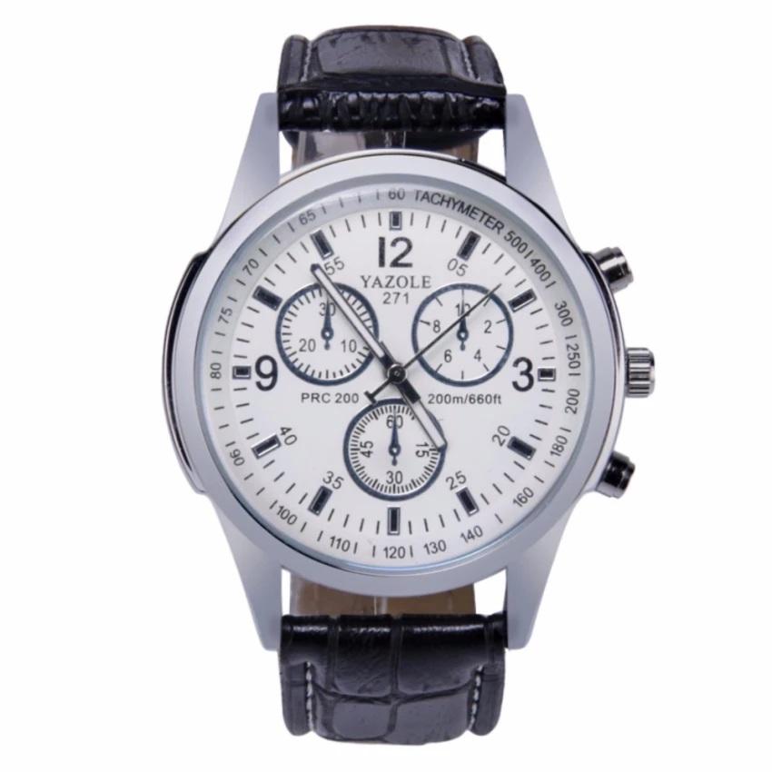 YAZOLE Jam Tangan Pria Casual Leather Strap Water Resistant 271