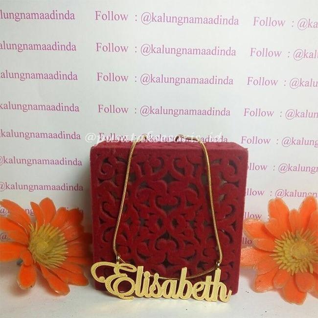 Jual Kalung Nama Gold Lapis emas 24 karat bisa cetak sesuai nama