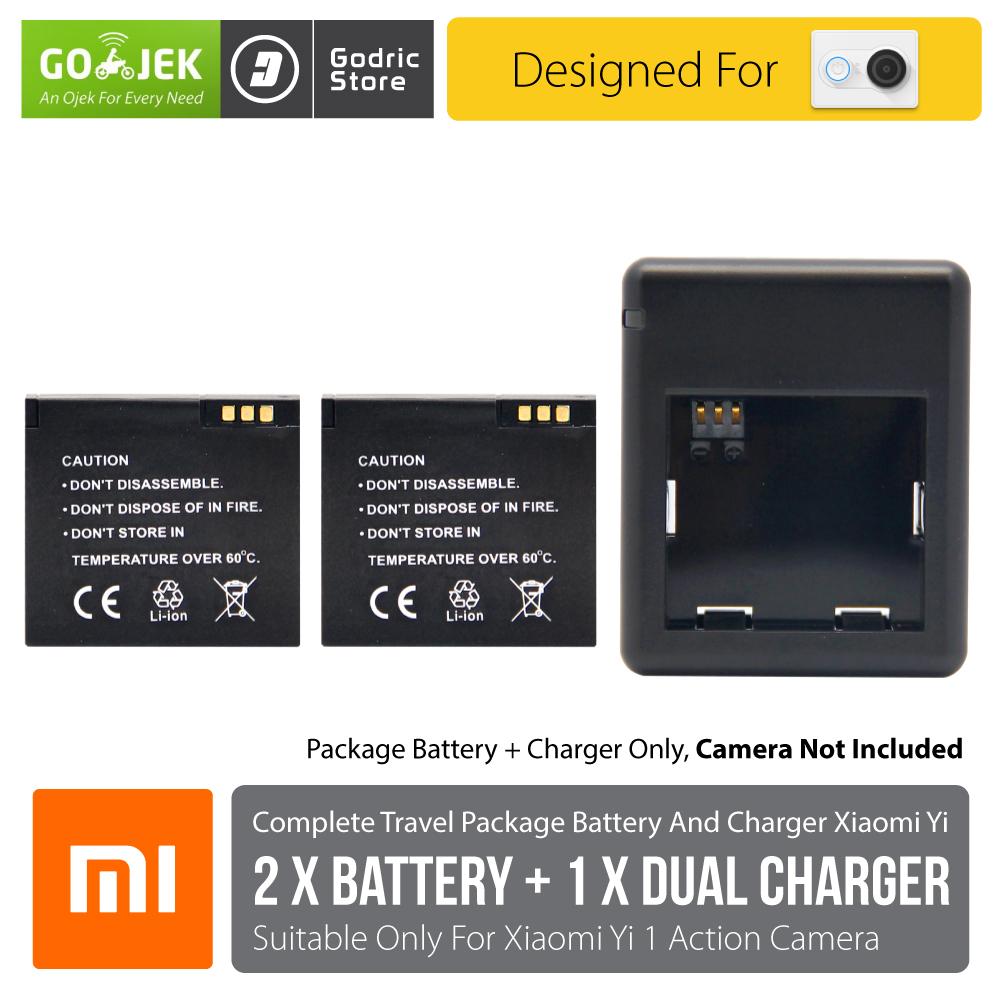 Xiaomi Yi International & China Version Complete Set Baterai / Battery Charger