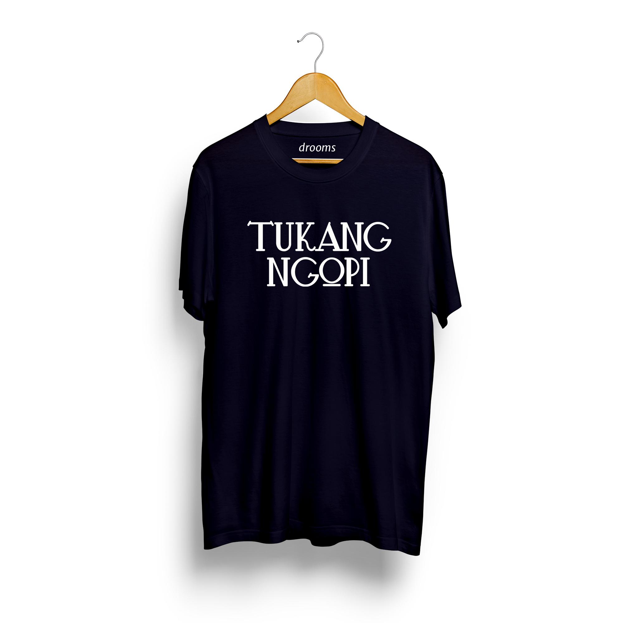 Drooms Kaos/ T-Shirt Pria/ Wanita Tukang Ngopi Lengan Pendek