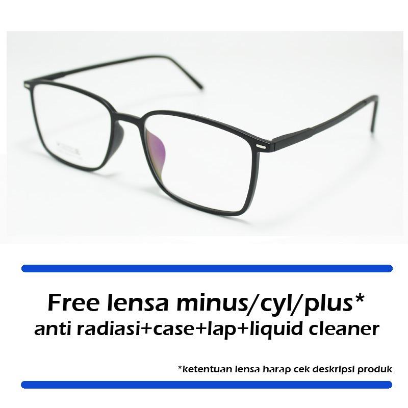 Frame Kacamata Minus Baca Anti Radiasi Fashion Korea 6283 Hitam Doff