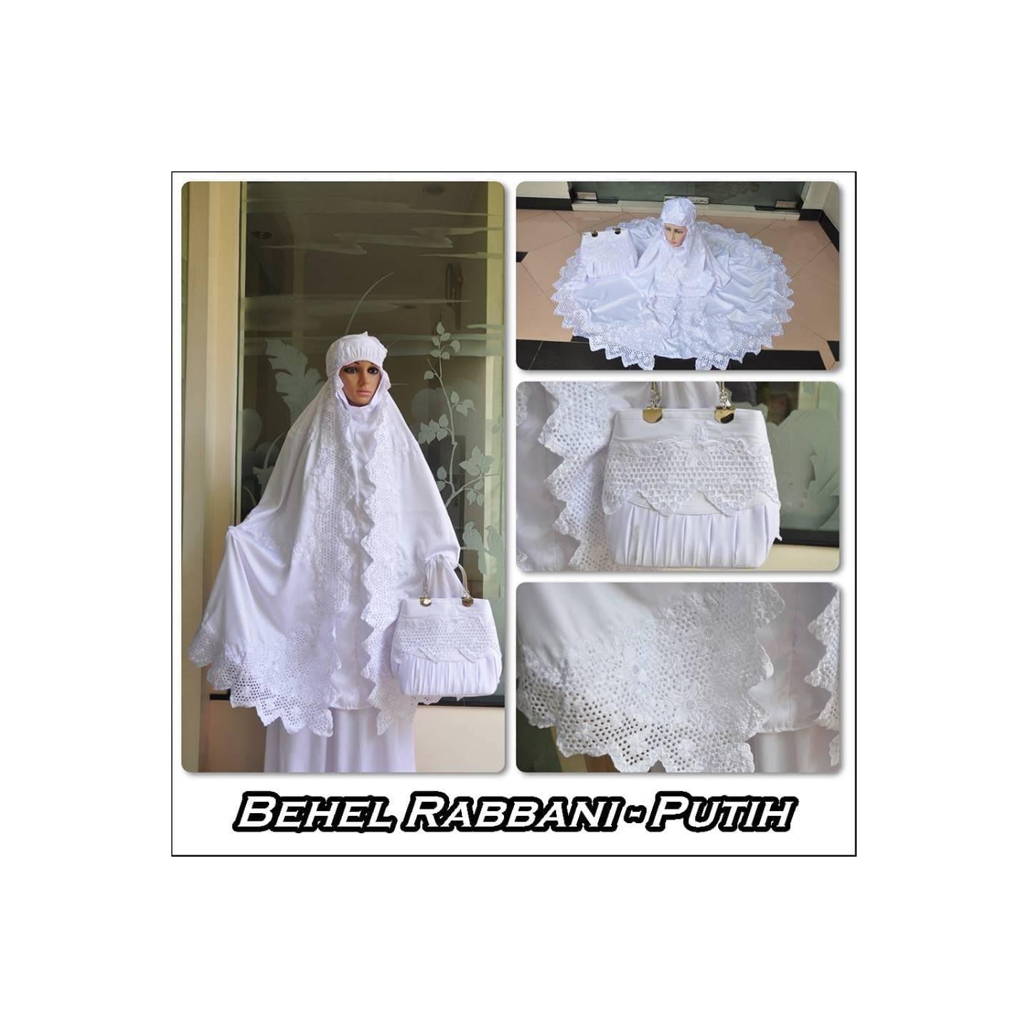 Promo MUKENA DEWASA TAS BEHEL RABBANI PUTIH SENADA
