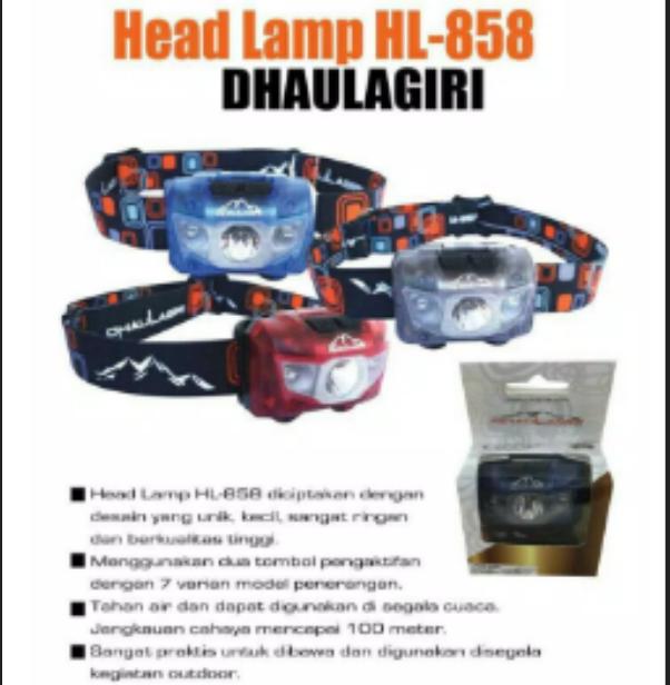 Headlamp dhaulagiri HL 828 waterproof not eiger rei consina