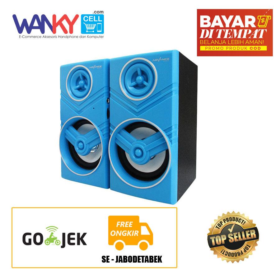 Advance Speaker Duo - 080 Portable Multimedia Speaker 2.0 With Volume Control - Biru
