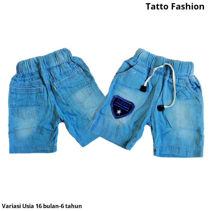 Celana Pendek Jeans Patch Light Blue