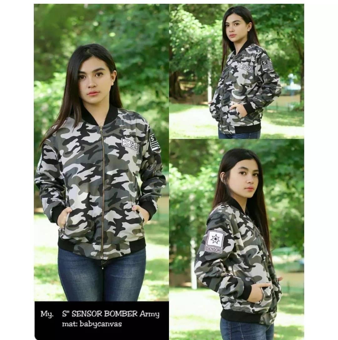 SENSOR BOMBER ARMY - FASHION JAKET BOMBER WANITA