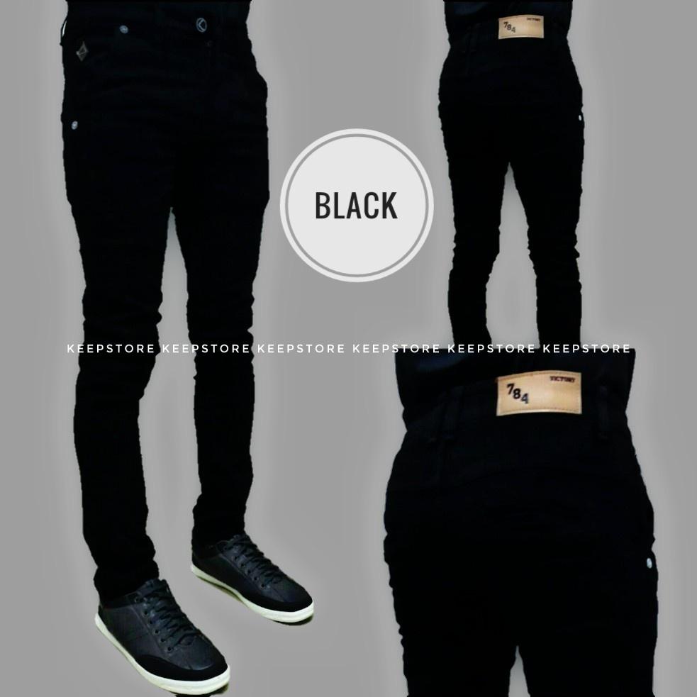 KS Celana jeans pria / jeans skinny fit (biru wash)