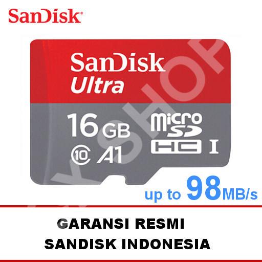 SanDisk Ultra MicroSD 16GB A1 98MB/s UHS-I Card with SD Adapter
