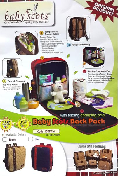 tas perlengkapan bayi ransel backpack baby bag scots scott gemblok ORI