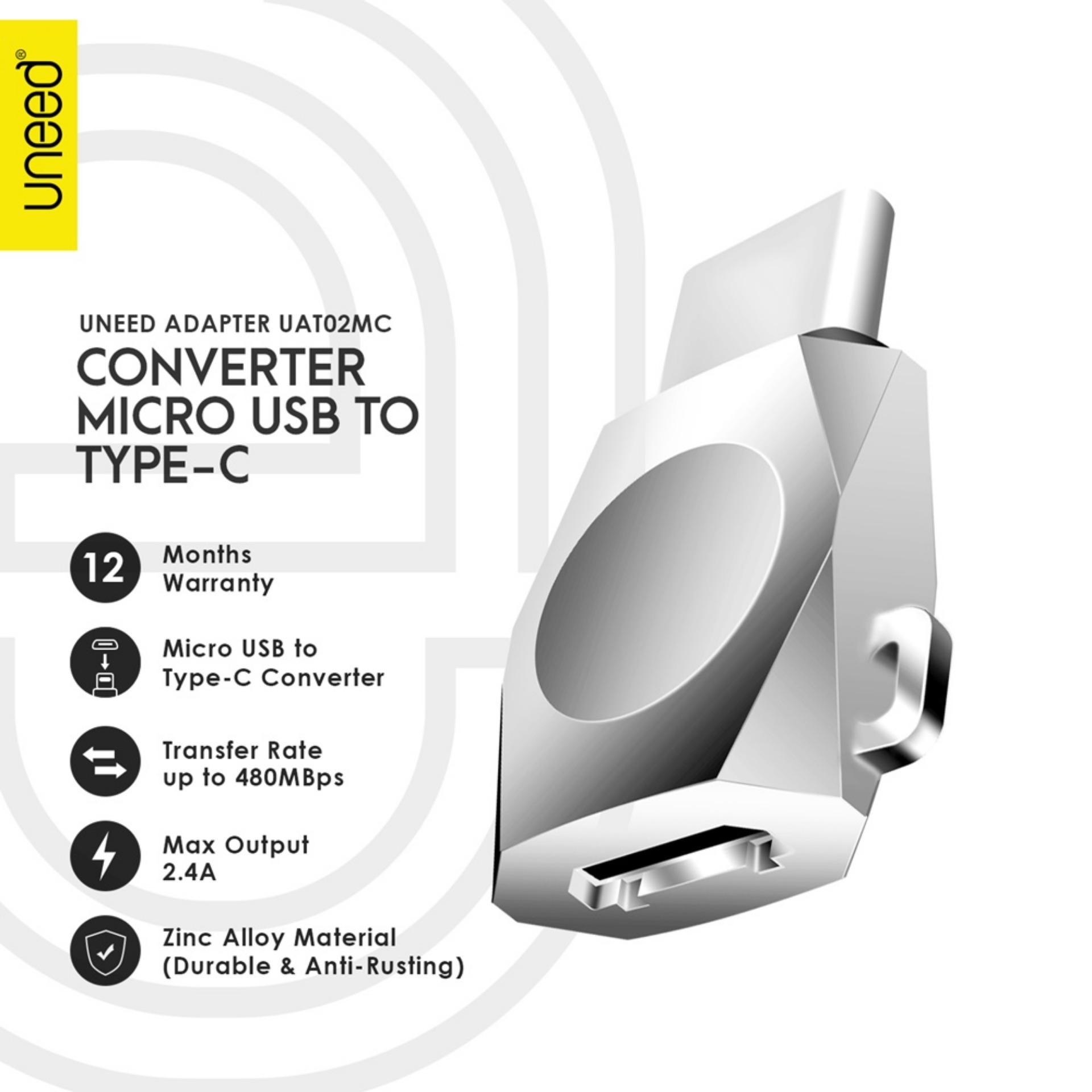 UNEED Zinc Alloy Converter Micro USB to Type C - UAT02MC - Original