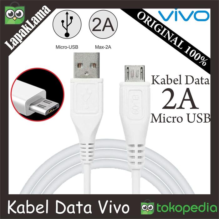 Termurah Kabel Data Chargeran Vivo 2A V8 Original 100%SB Micro Cable Data ORI -