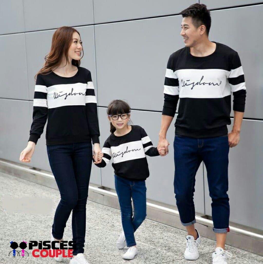 TJ.C-SWEATER COUPLE FAMILY WIISDOM 1 ANAK LENGAN PANJANG HARGA SUDAH 1SET=(AYAH+IBU+ANAK) BUSANA KELUARGA COUPLE KELUARGA KAOS KELUARGA T-SHIRTS