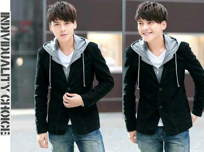 Jaket pria/Jaket wanita/Jaket jeans/Jaket bomber/Jaket levis/Jaket parka/Jaket bomber pria/Jaket gunung/Jaket retro/Jaket jeans wanita Jaket Blazer Cowok Hoodie Zip Casual Black
