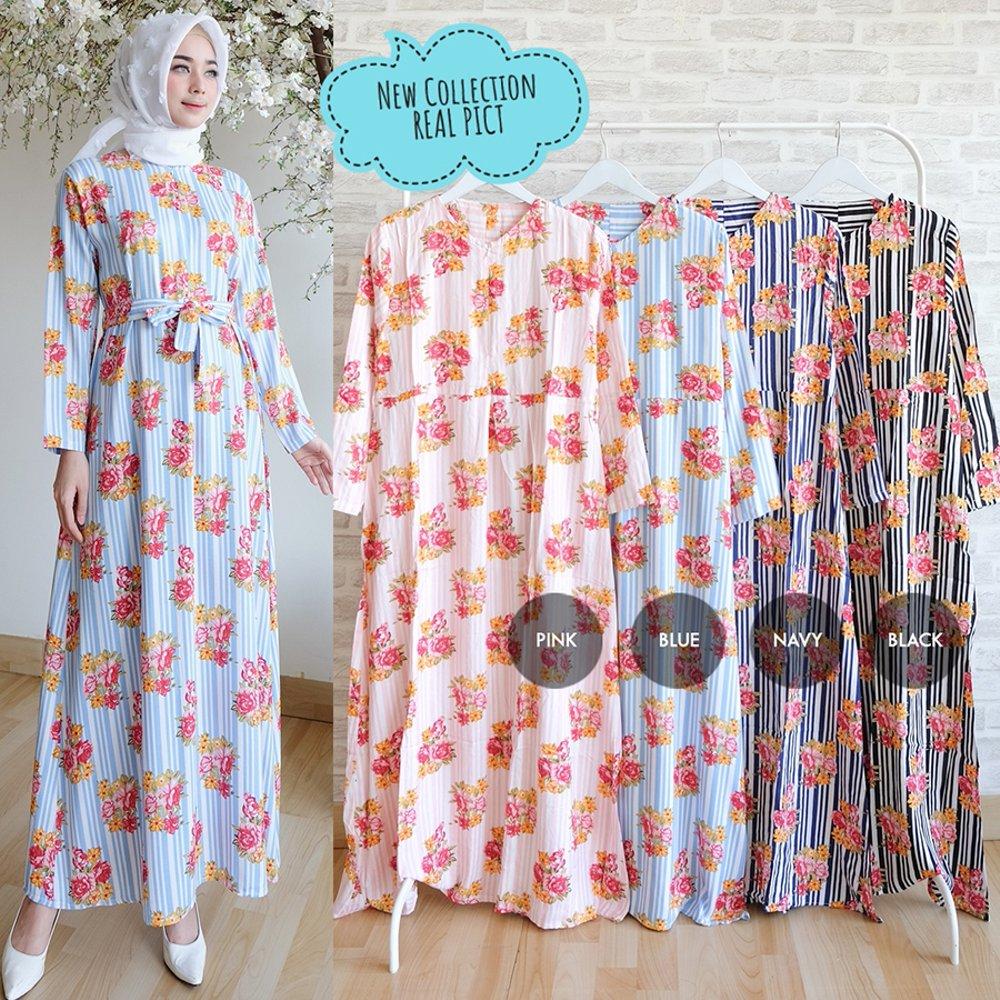 Gamis Maxi Dres Salur Belva 4Warna di lapak Toko Kembar Tanah Abang rinymangiwa