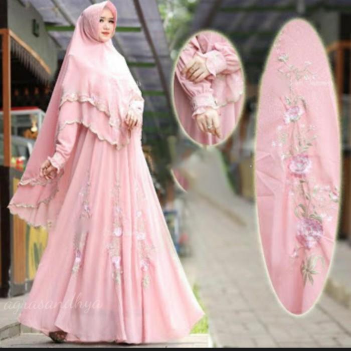 Cuci Gudang !!! Baju Butik Arbella Syari Dusty Pink Muslim Gamis Pesta Mewah Murah
