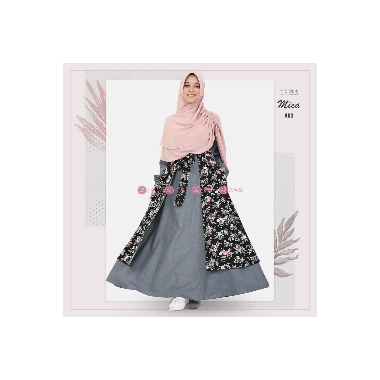 Daftar Harga Baju Gamis Katun Twill Termurah Oktober 2018 Gamis ZIZARA MICA A03 Katun Twill Linen Emerald