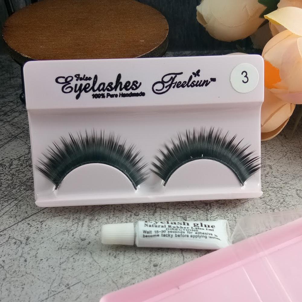 Anneui - Feelsun Bulu Mata Palsu Eyelash Set Sepasang Bulu Mata Dan Lem - No.3