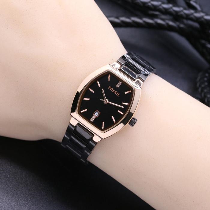 DISKON Jam Tangan Wanita / Cewek Fossil Andini Ladies Rantai Black Rose TERMURAH
