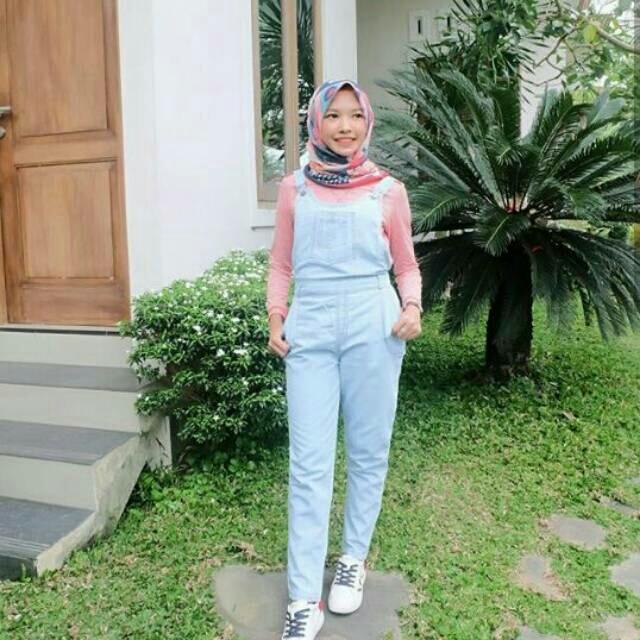 Baju Overall Jeans Tidak Sobek Sobek Tanpa Dalaman - Celana Kodok Baju Kodok Setelan Wanita Muslimah Celana Panjang Casual Jumpsuit Muslim Jumpsuit Murah