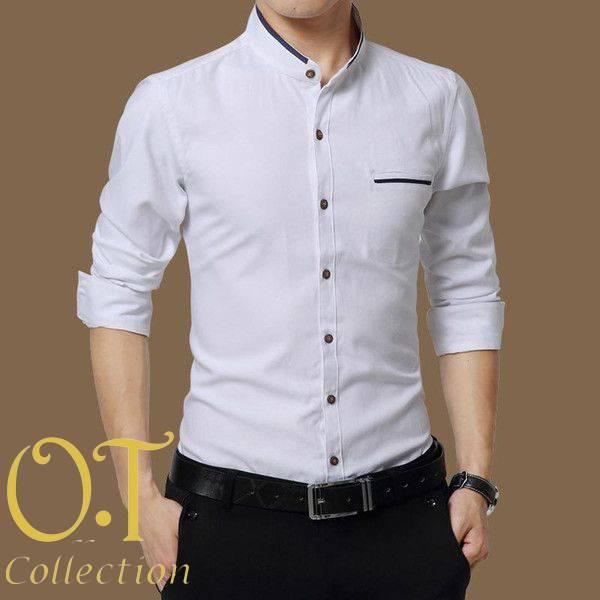 SunGold Fashion Baju Koko Kemeja Pria Sharell Lengan Panjang Katun Stretch Baju Cowok Formal Koko Casual Murah Atasan Laki Terbaru Kemeja Kekinian Cowo Baju Pria Laki-laki Cowok L Lelaki