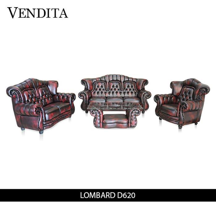 Sofa Set Minimalis Vendita Lombard Mini D620 + Meja - Classic Red - Khusus Jabodetabek