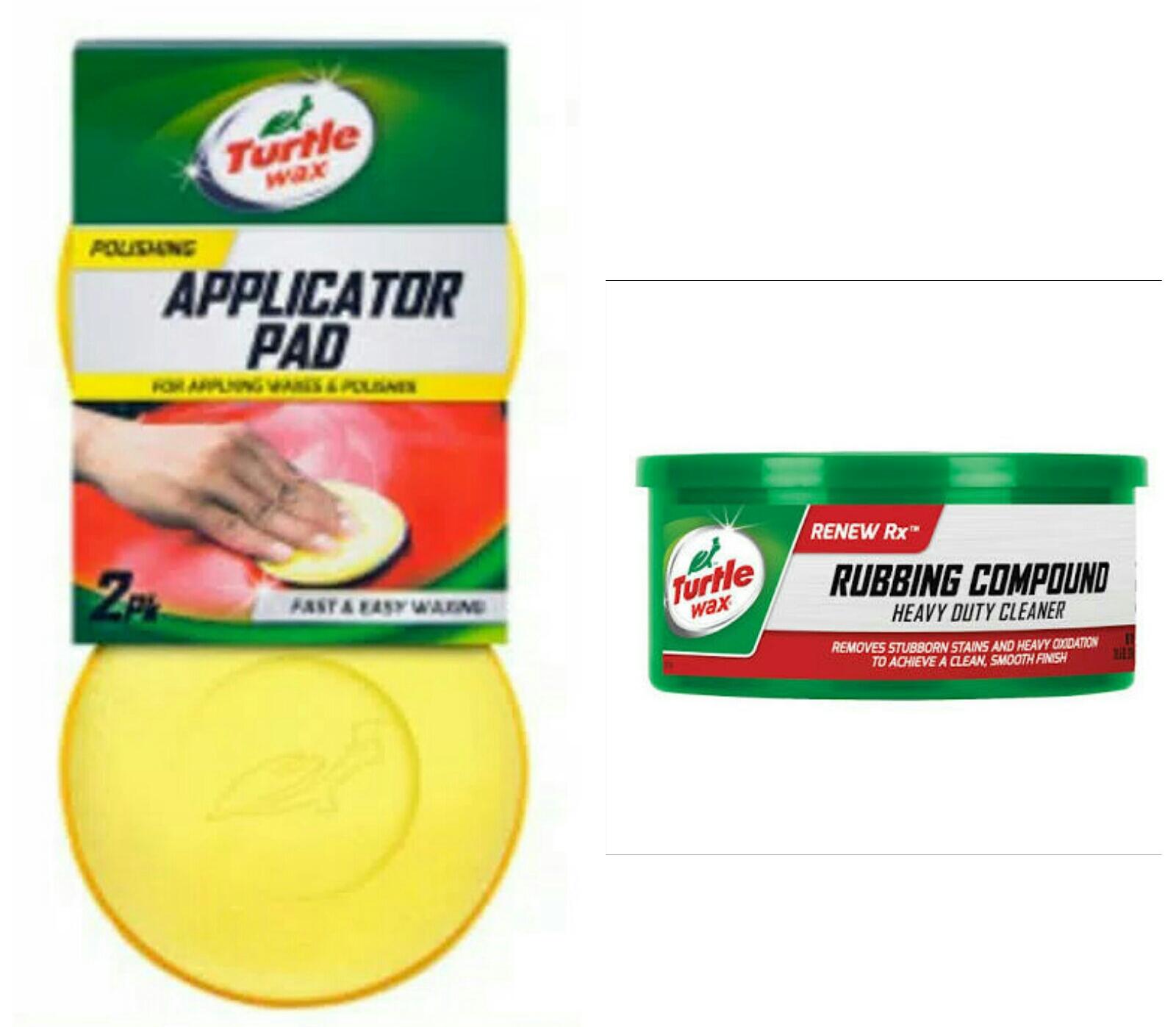 Turtle Wax - BUNDLE Rubbing Compound & Applicator Pad (2pc) Busa Poles