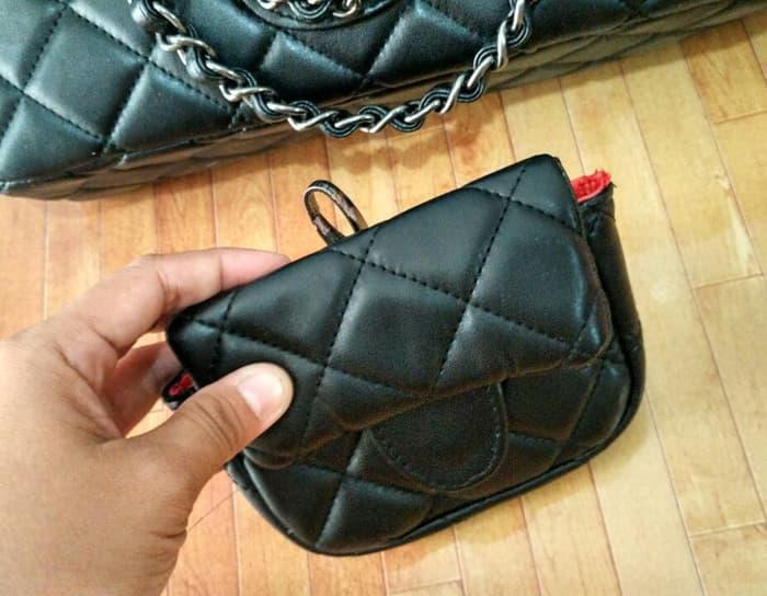 Tas Branded Chanel Ibu Anak Tali Rantai Blacknickel Warna Pink Fuschia - tas Wanita Murah